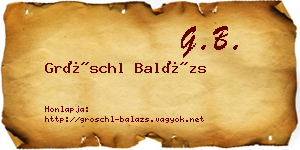 Gröschl Balázs névjegykártya