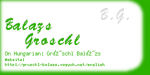 balazs groschl business card